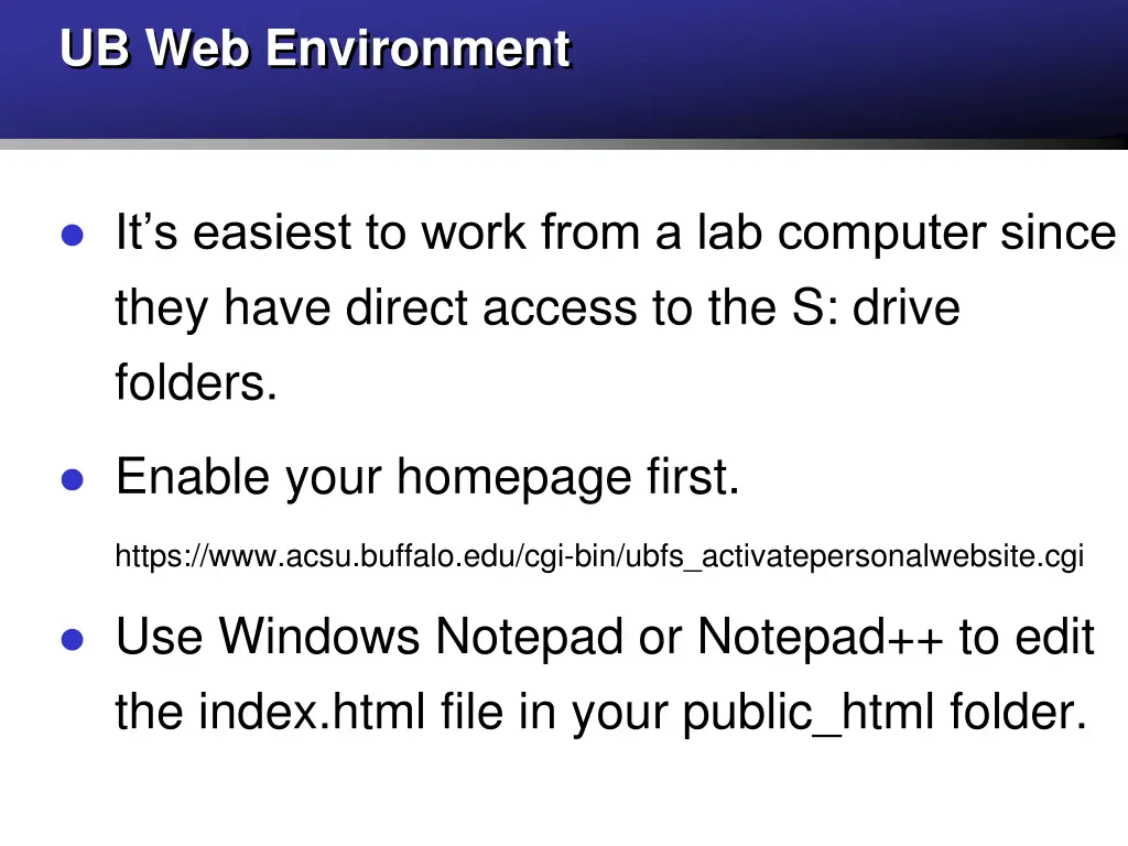 ub web environment 3