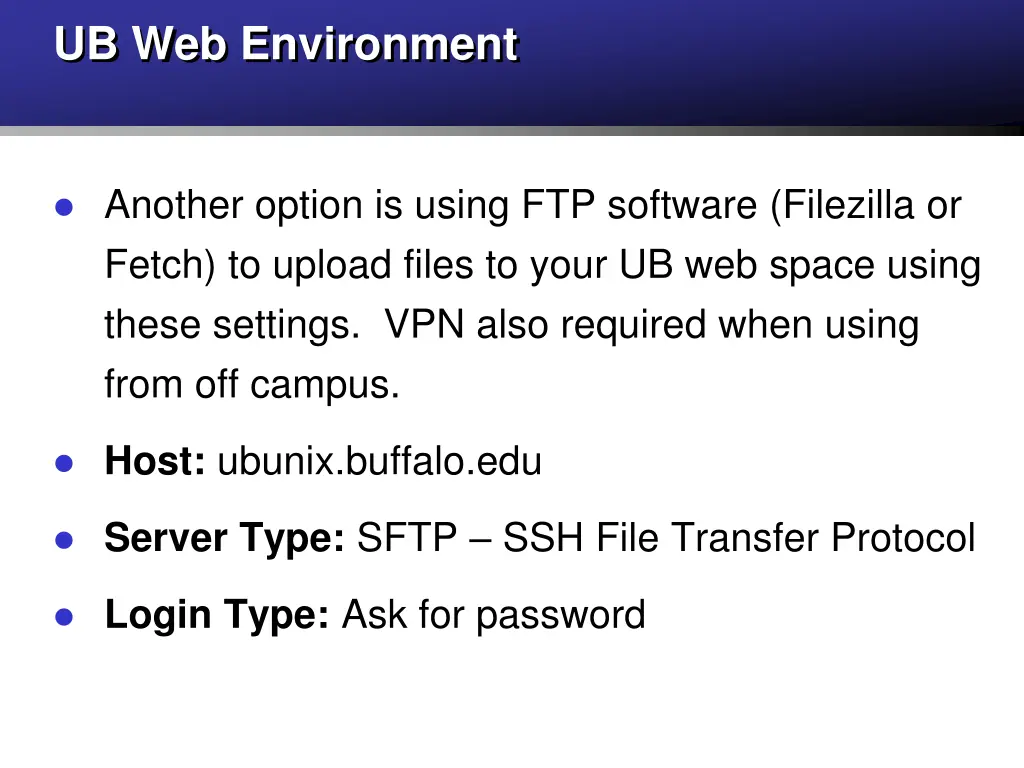 ub web environment 5