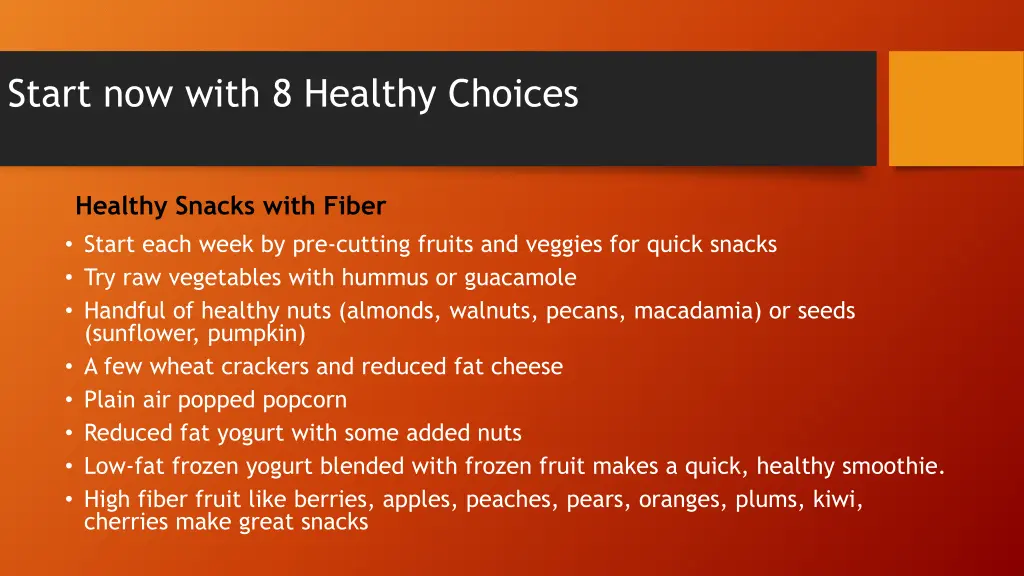 start now with 8 healthy choices 2