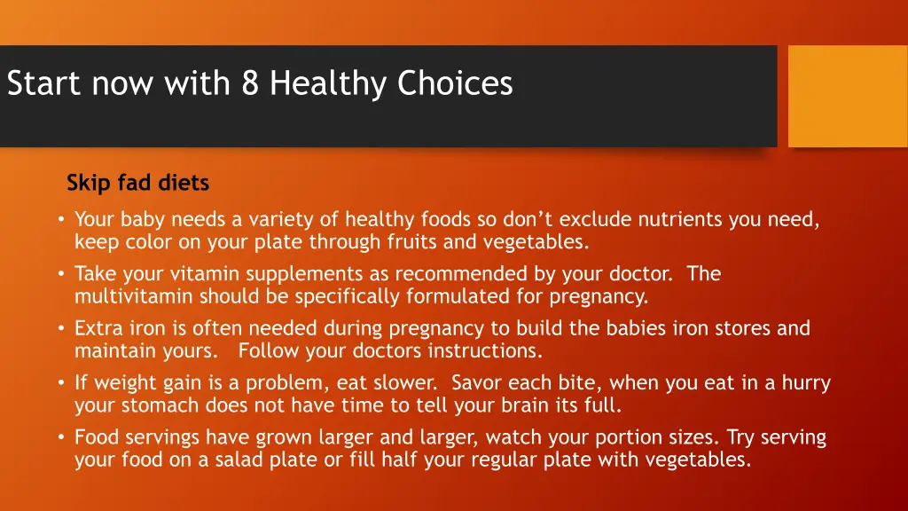 start now with 8 healthy choices 4