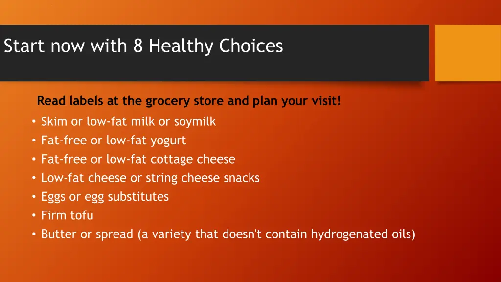 start now with 8 healthy choices 7