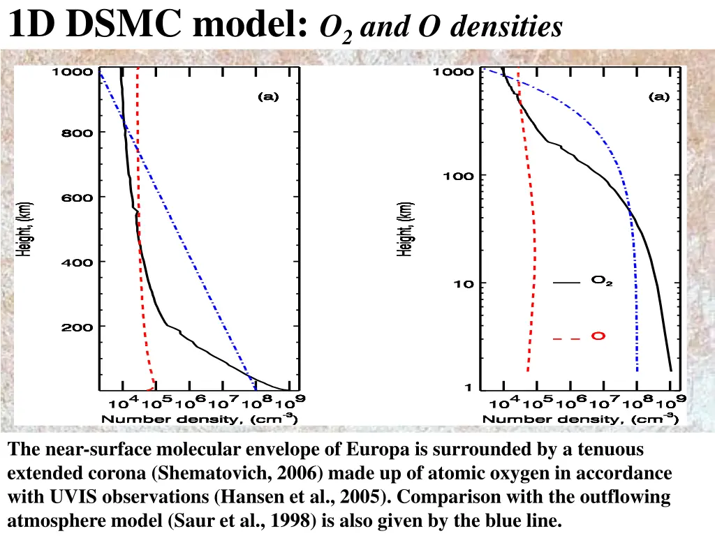 1d dsmc model o 2 and o densities