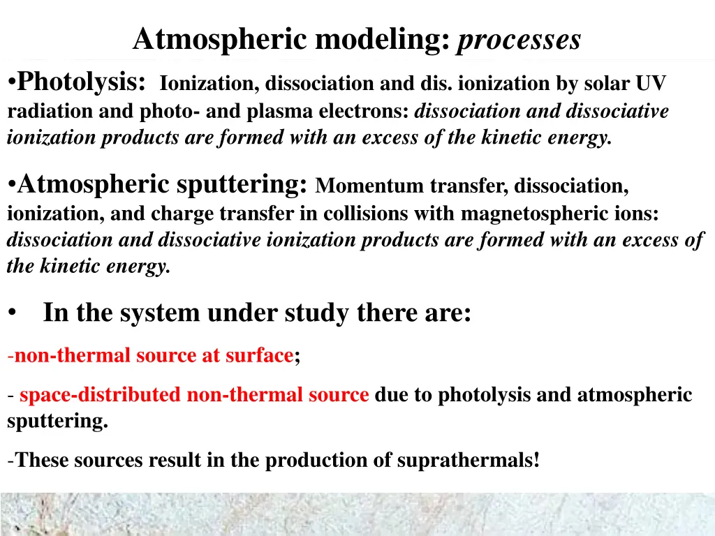 atmospheric modeling processes photolysis
