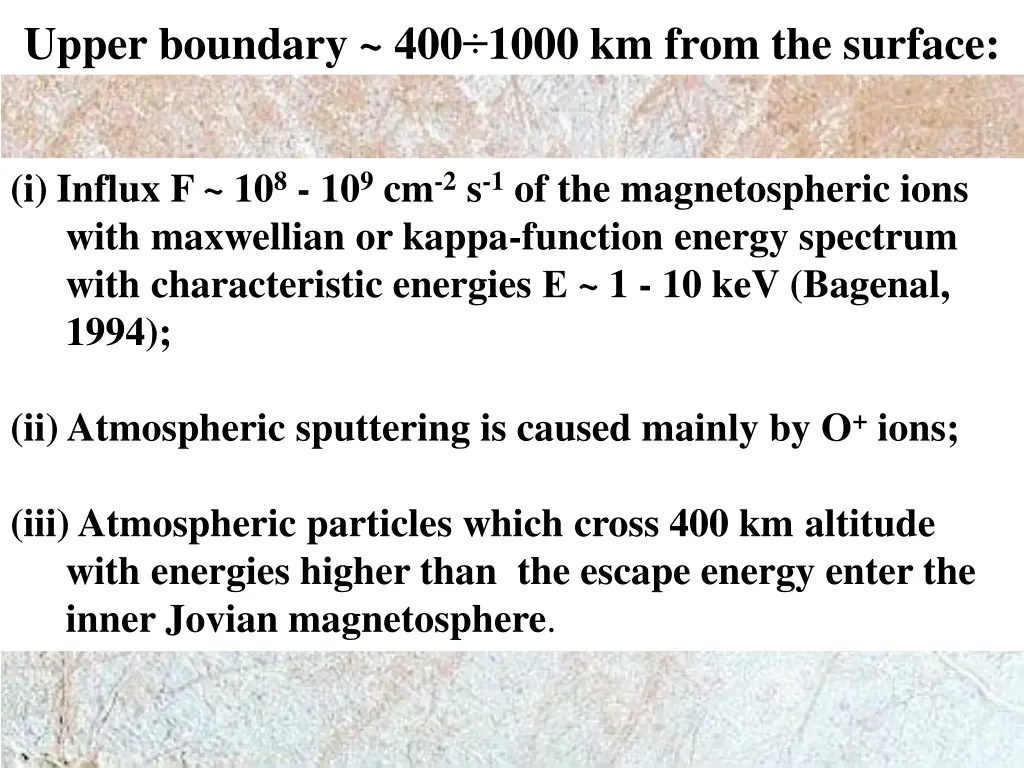 upper boundary 400 1000 km from the surface