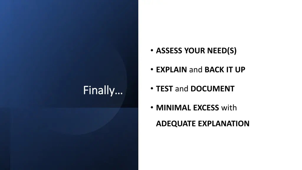assess your need s