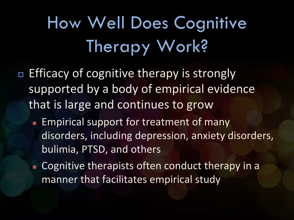 how well does cognitive therapy work