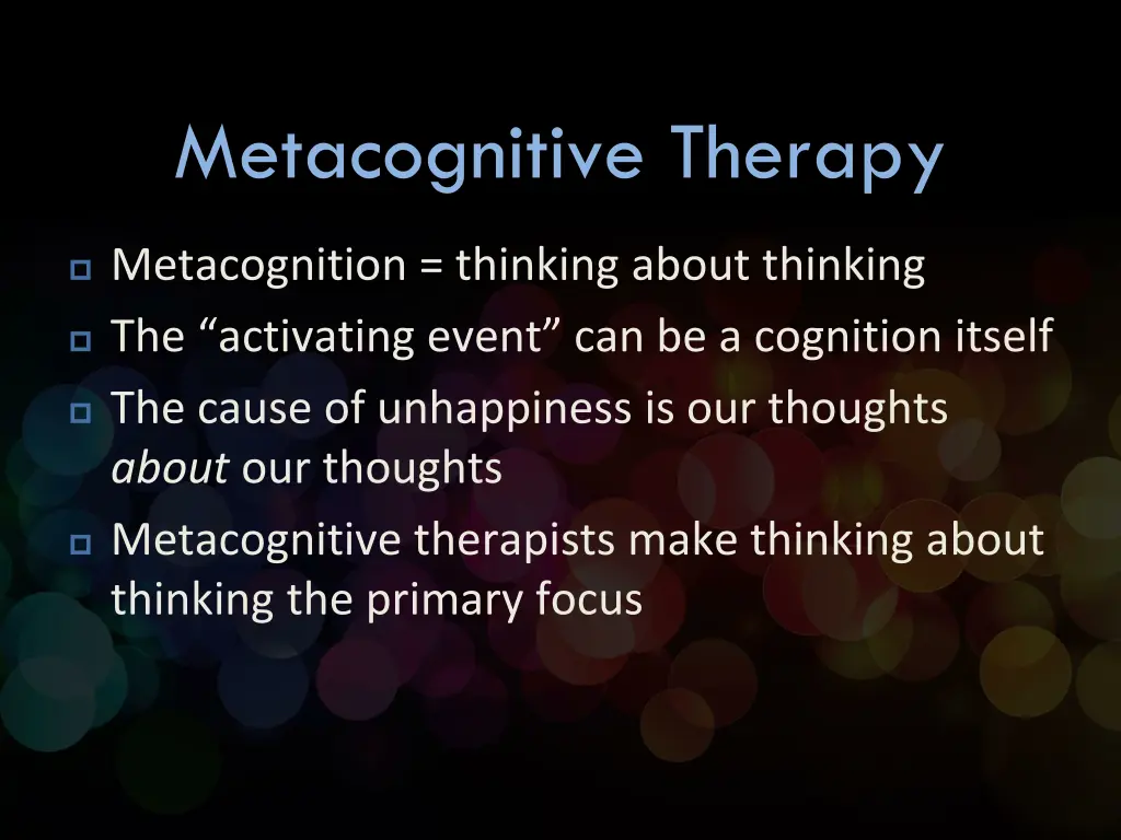 metacognitive therapy
