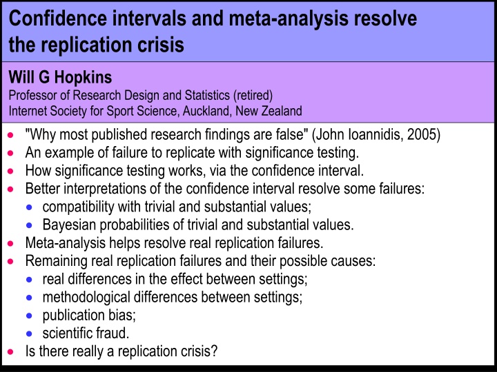 confidence intervals and meta analysis resolve