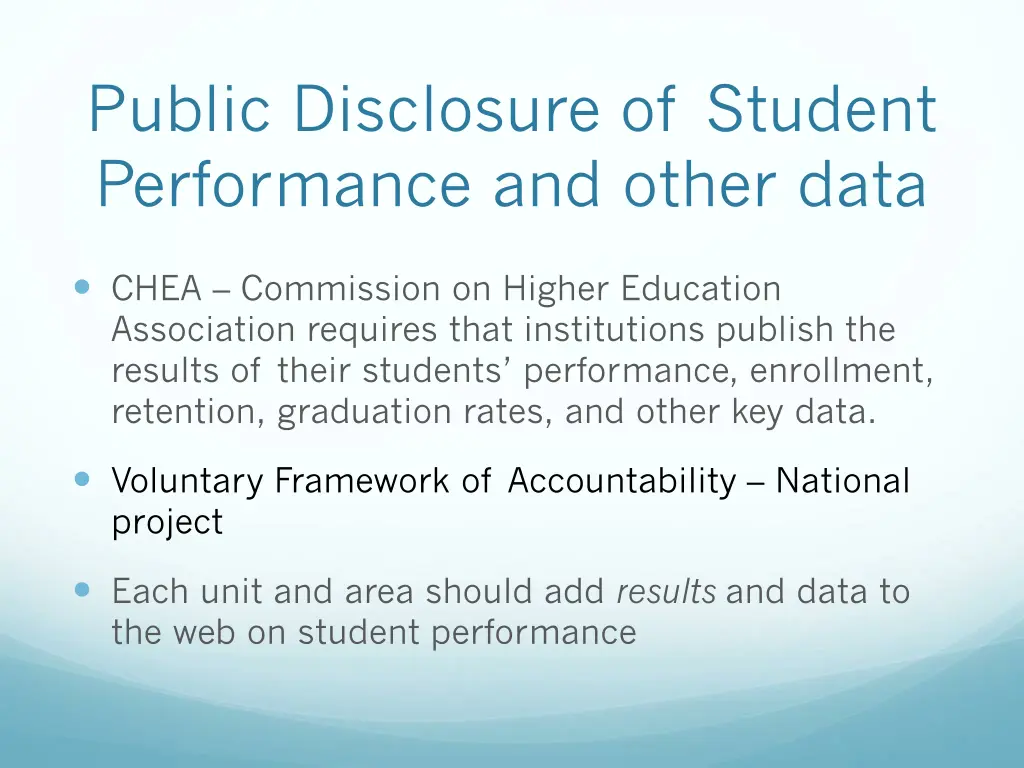 public disclosure of student performance