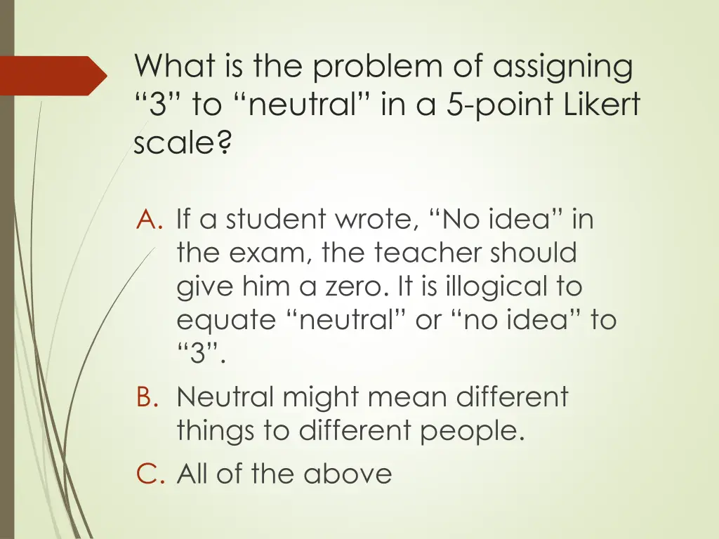 what is the problem of assigning 3 to neutral