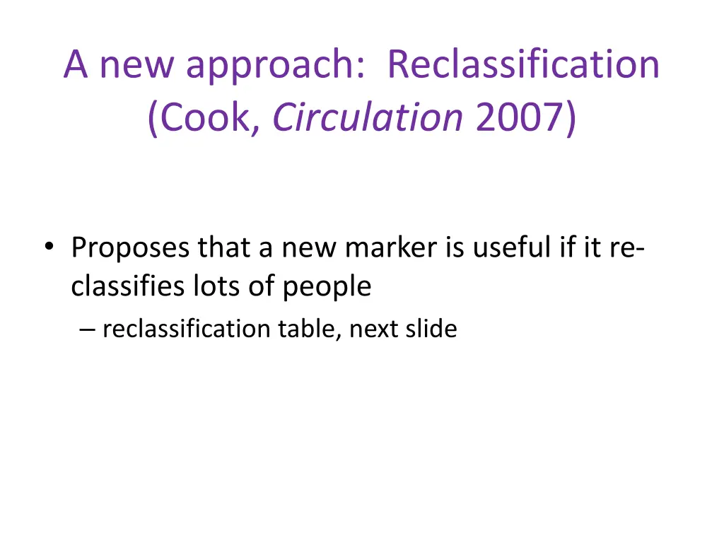 a new approach reclassification cook circulation