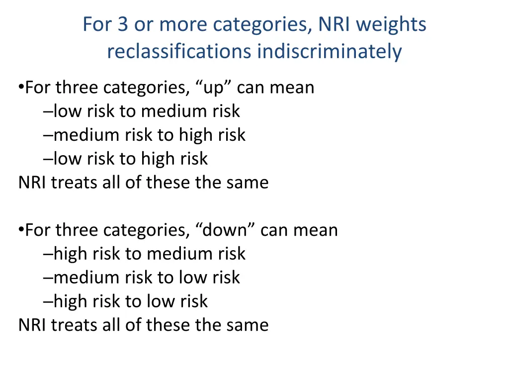 for 3 or more categories nri weights