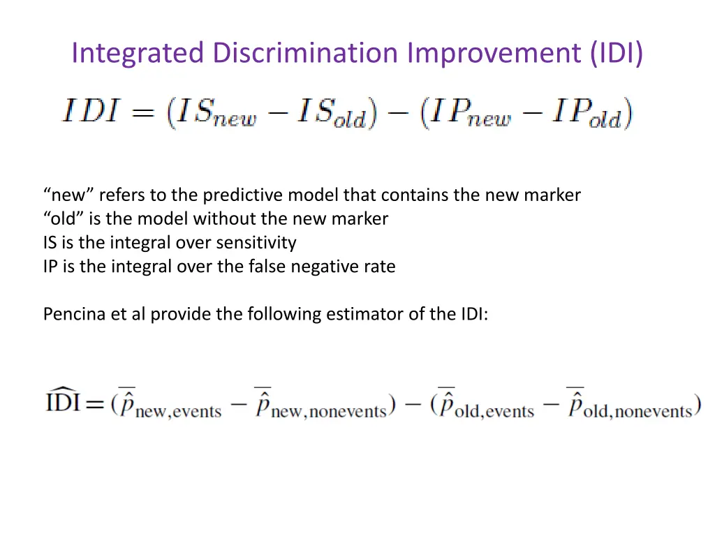 integrated discrimination improvement idi