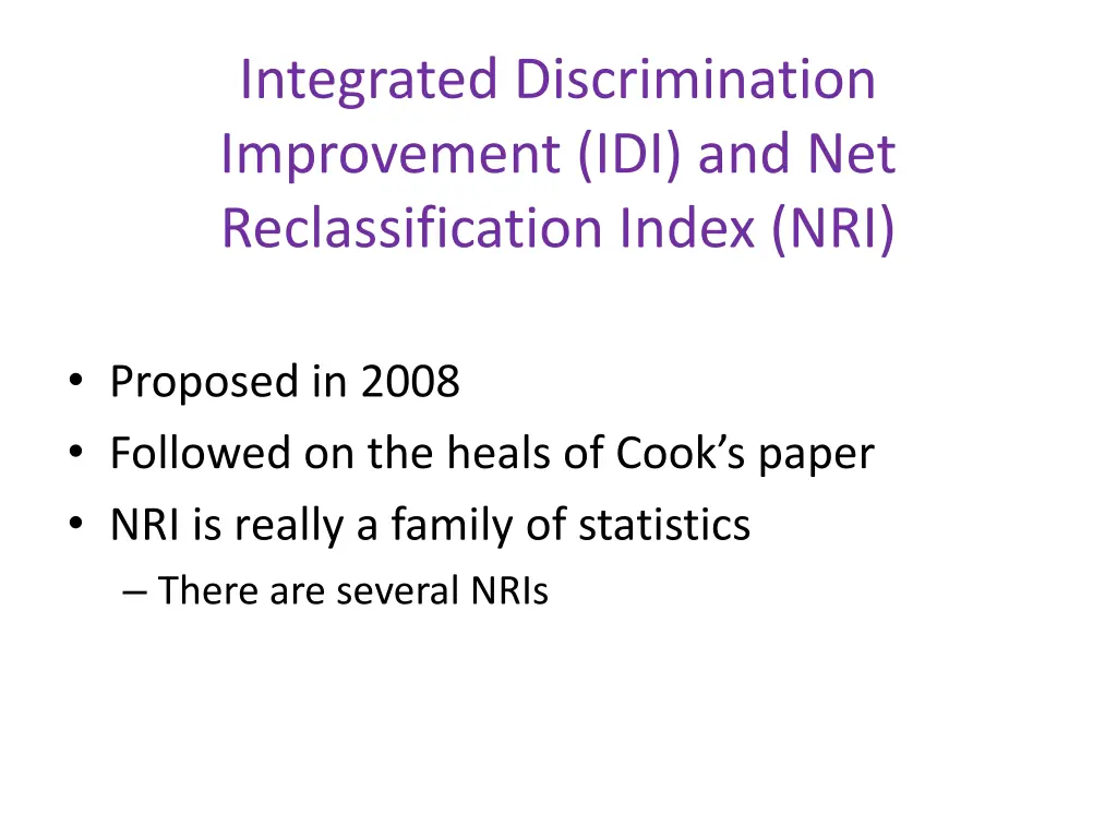 integrated discrimination improvement