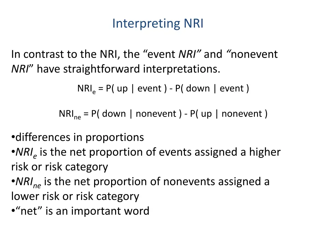 interpreting nri