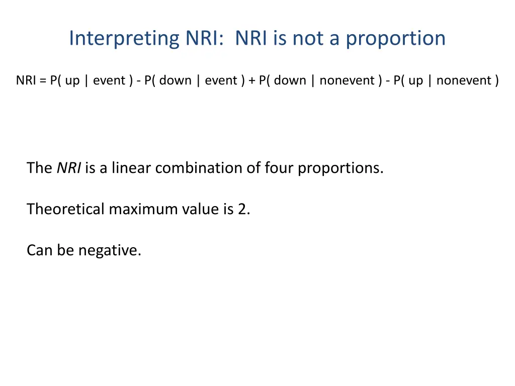 interpreting nri nri is not a proportion