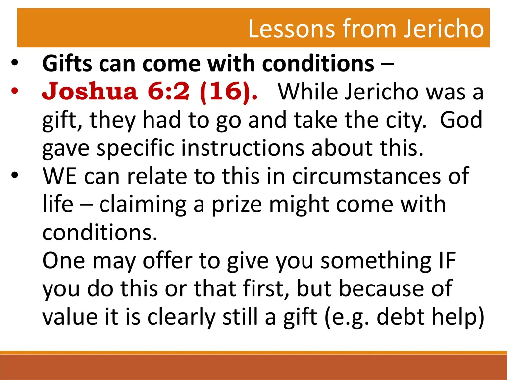 lessons from jericho 1