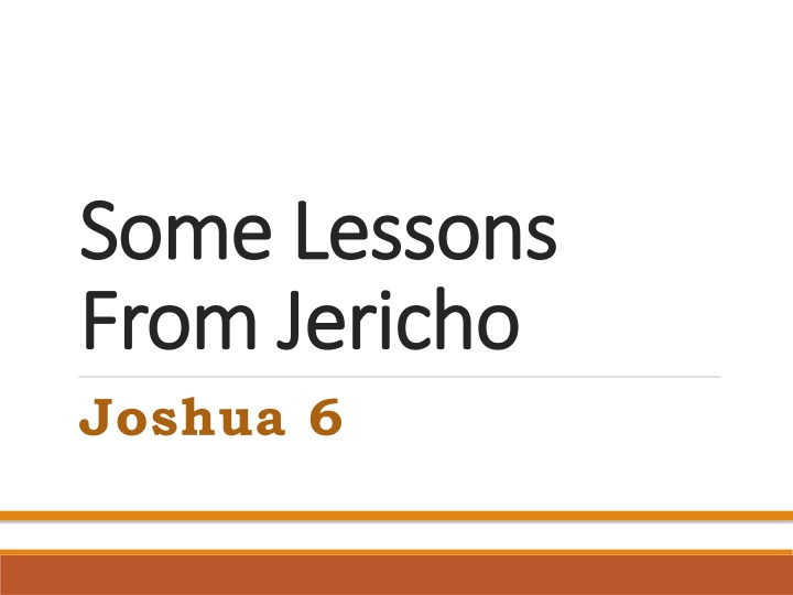some lessons some lessons from jericho from