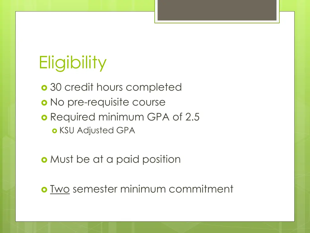 eligibility