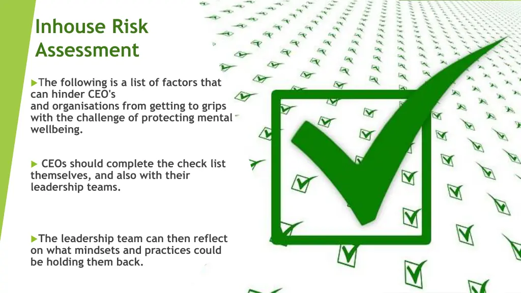 inhouse risk assessment