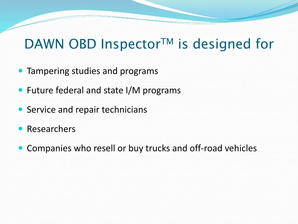 dawn obd inspector tm is designed for
