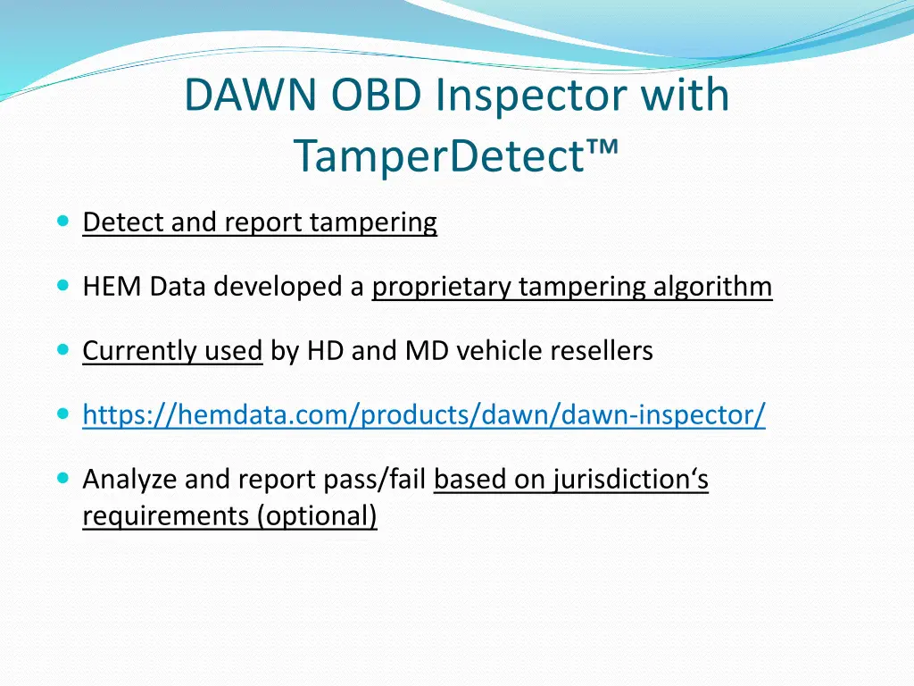 dawn obd inspector with tamperdetect