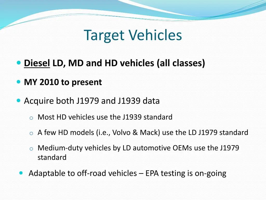 target vehicles