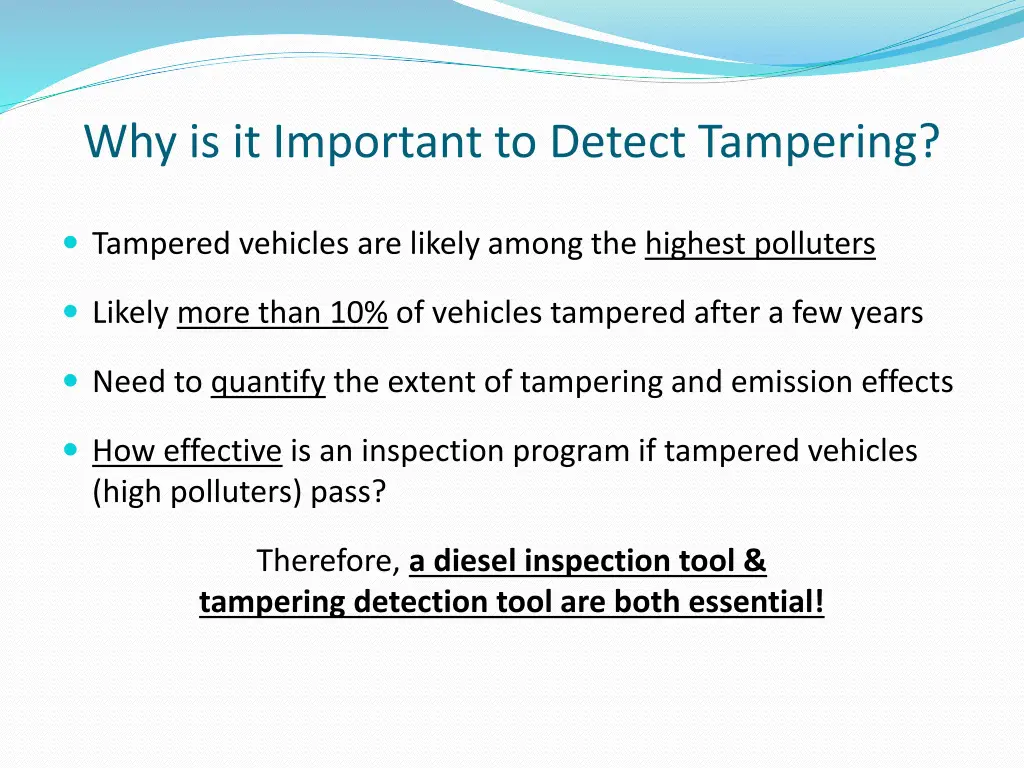 why is it important to detect tampering