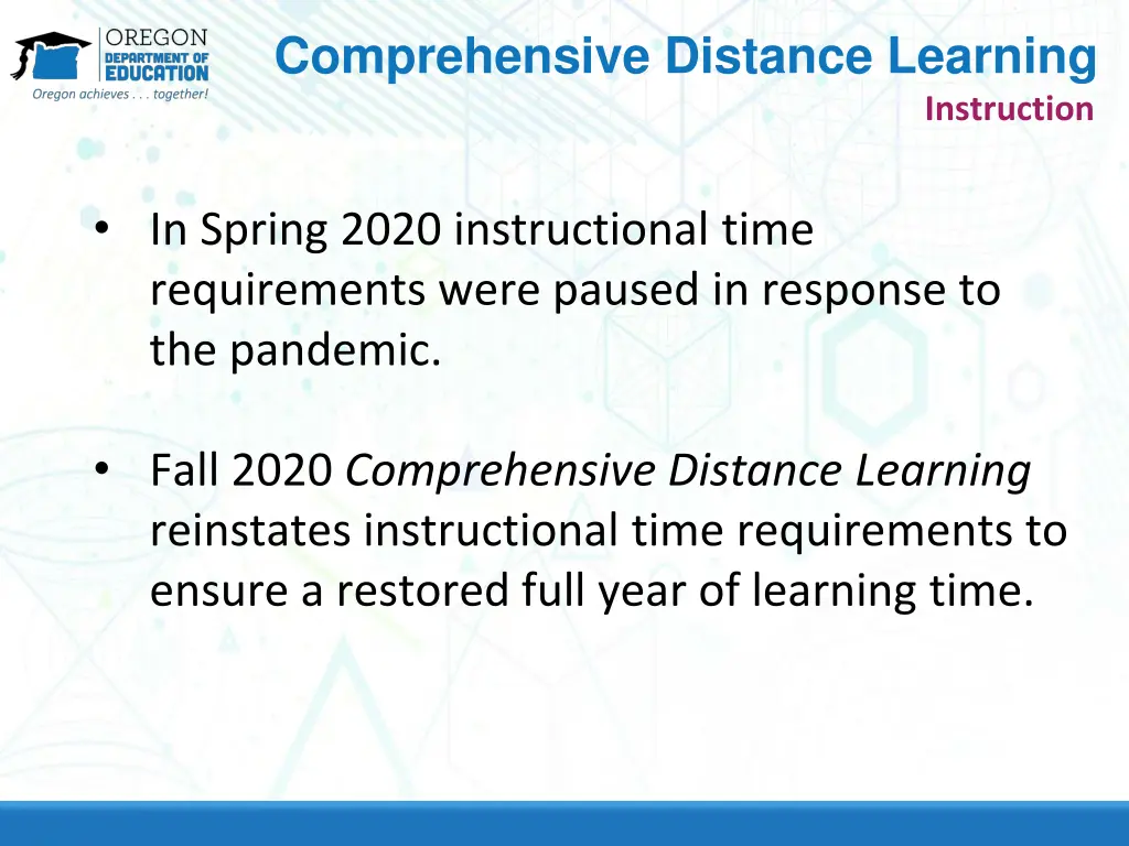 comprehensive distance learning 1