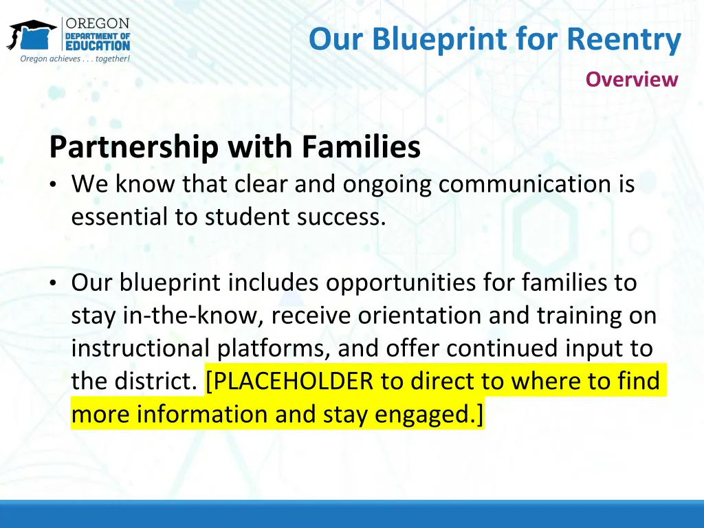 our blueprint for reentry
