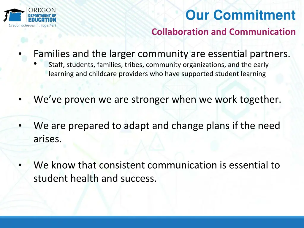 our commitment collaboration and communication