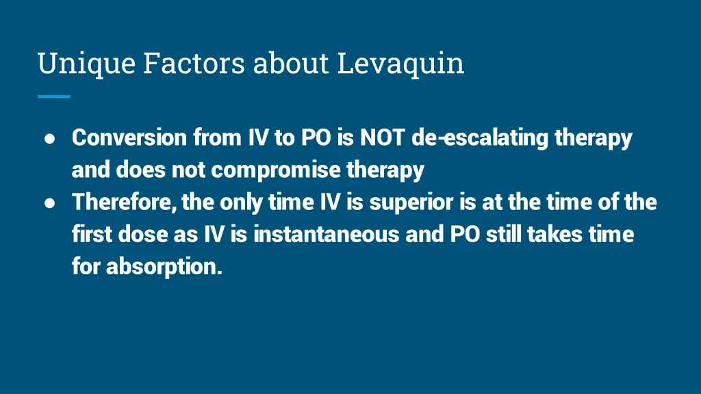 unique factors about levaquin 2