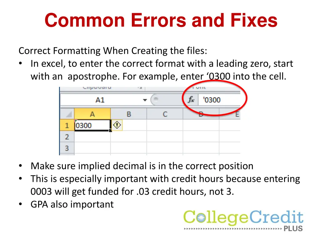 common errors and fixes 1