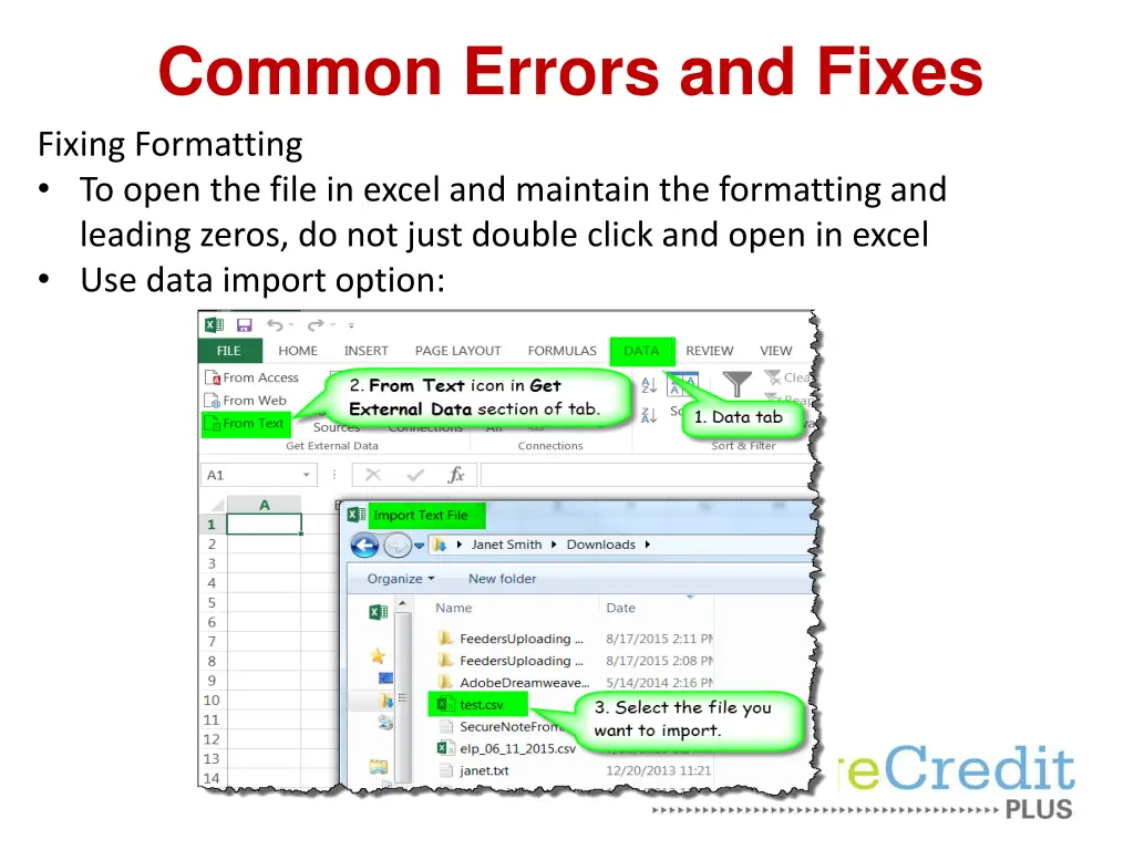 common errors and fixes fixing formatting to open