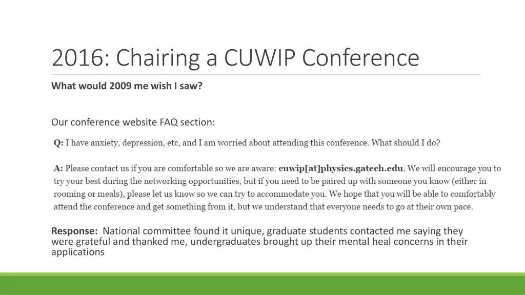 2016 chairing a cuwip conference