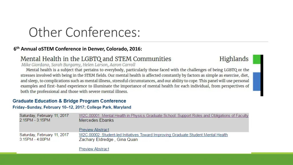 other conferences