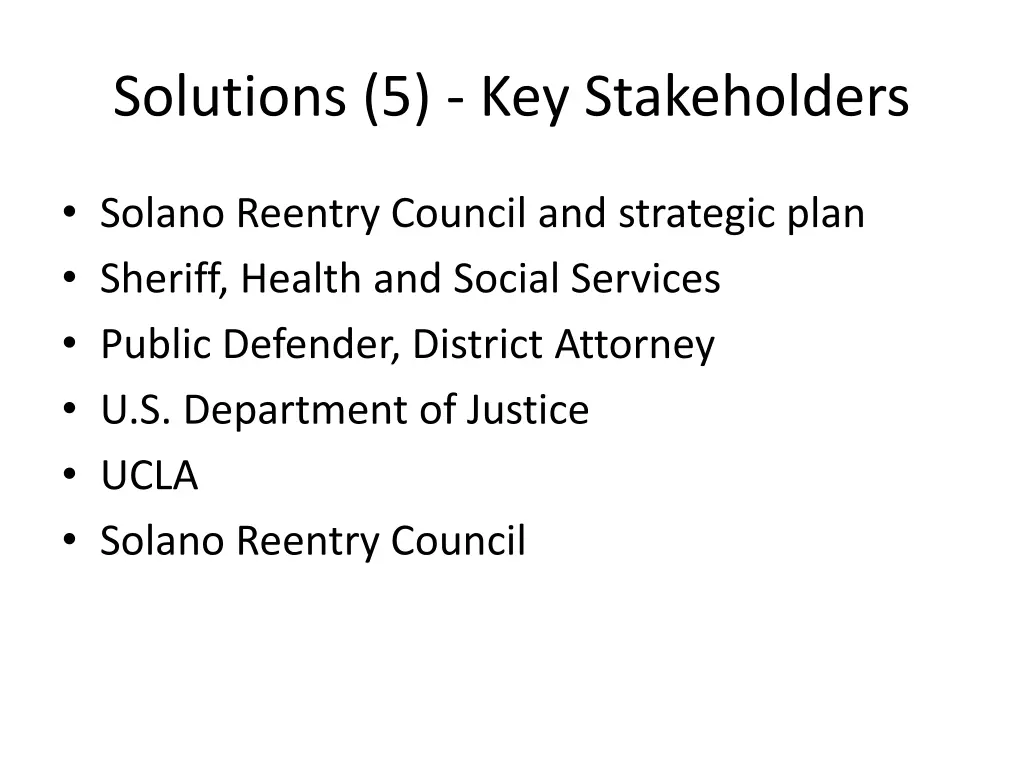solutions 5 key stakeholders