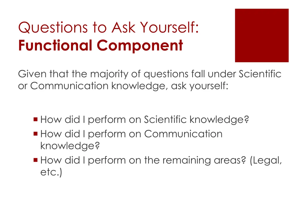 questions to ask yourself functional component