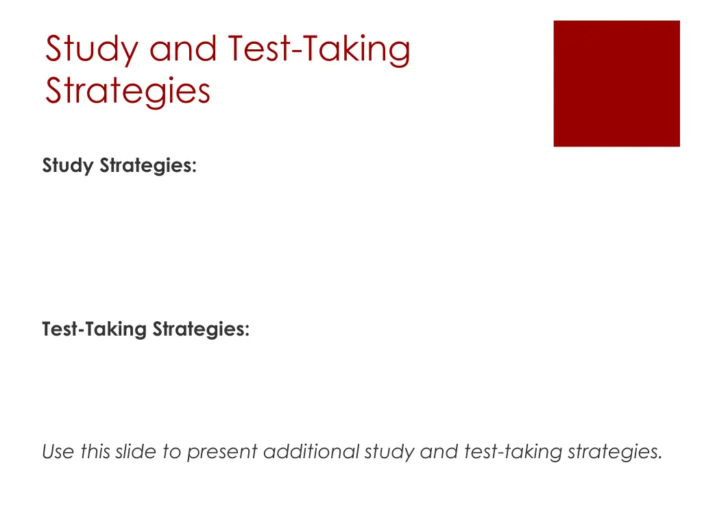 study and test taking strategies