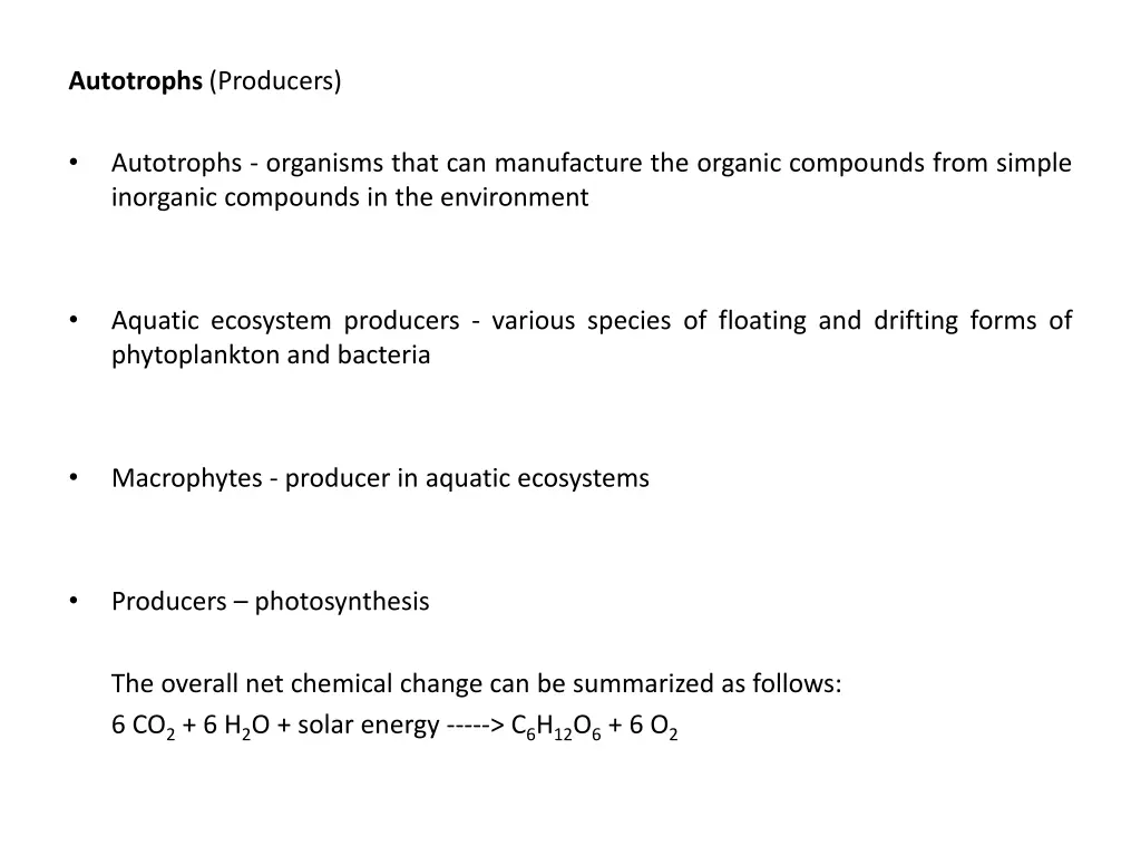 autotrophs producers