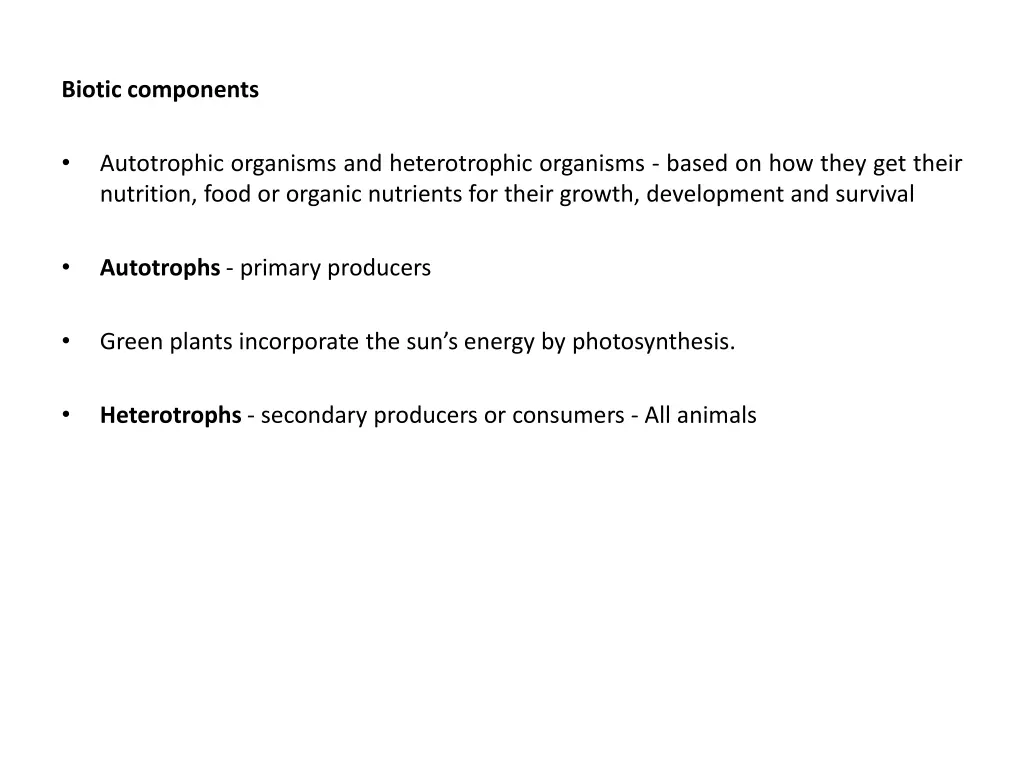 biotic components