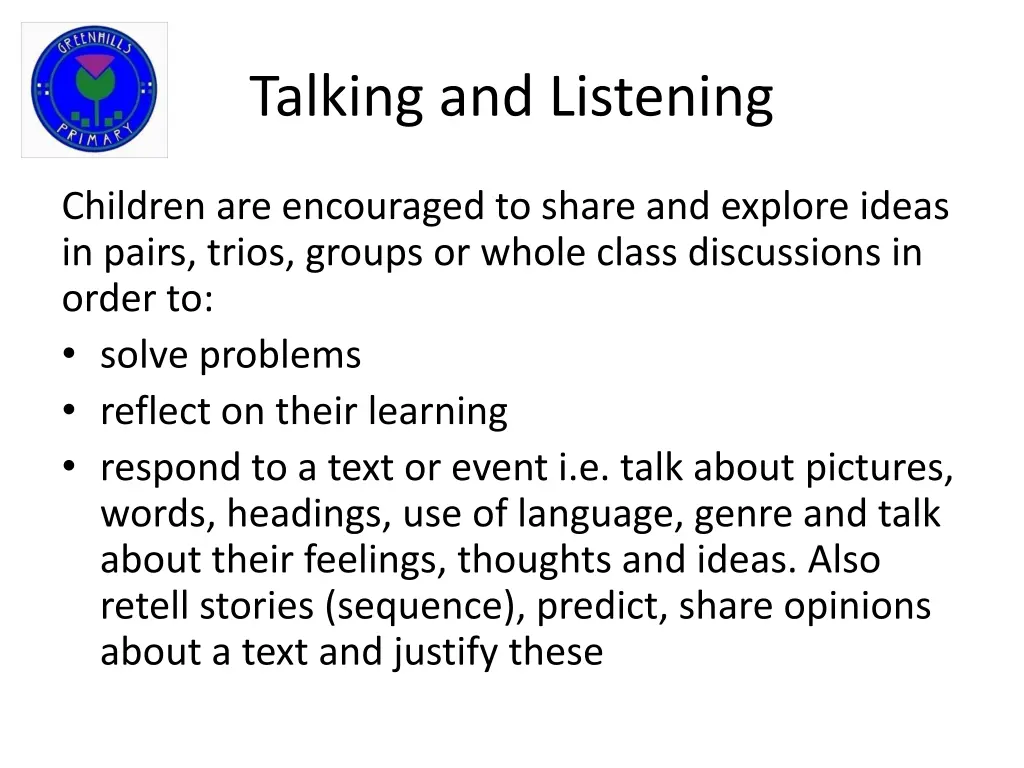 talking and listening