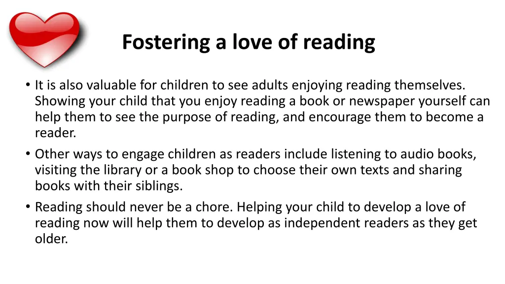 fostering a love of reading