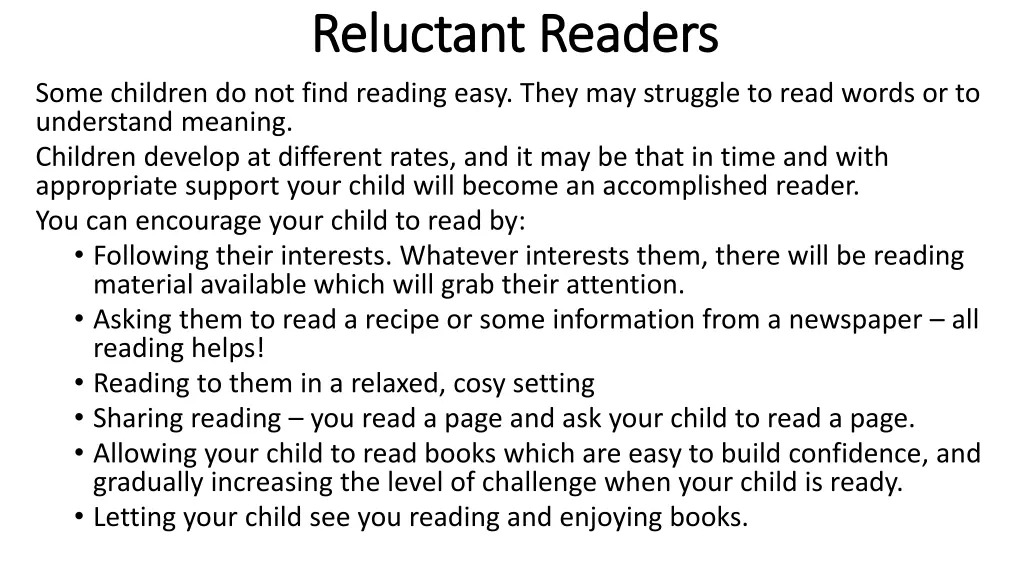reluctant readers reluctant readers
