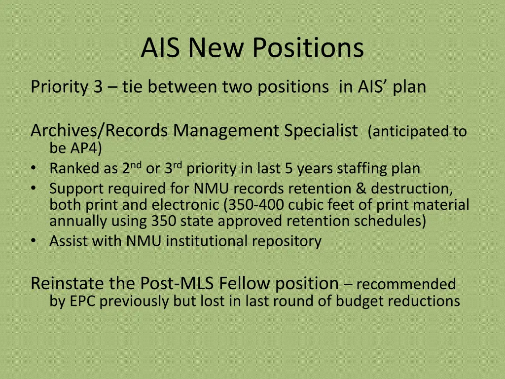 ais new positions