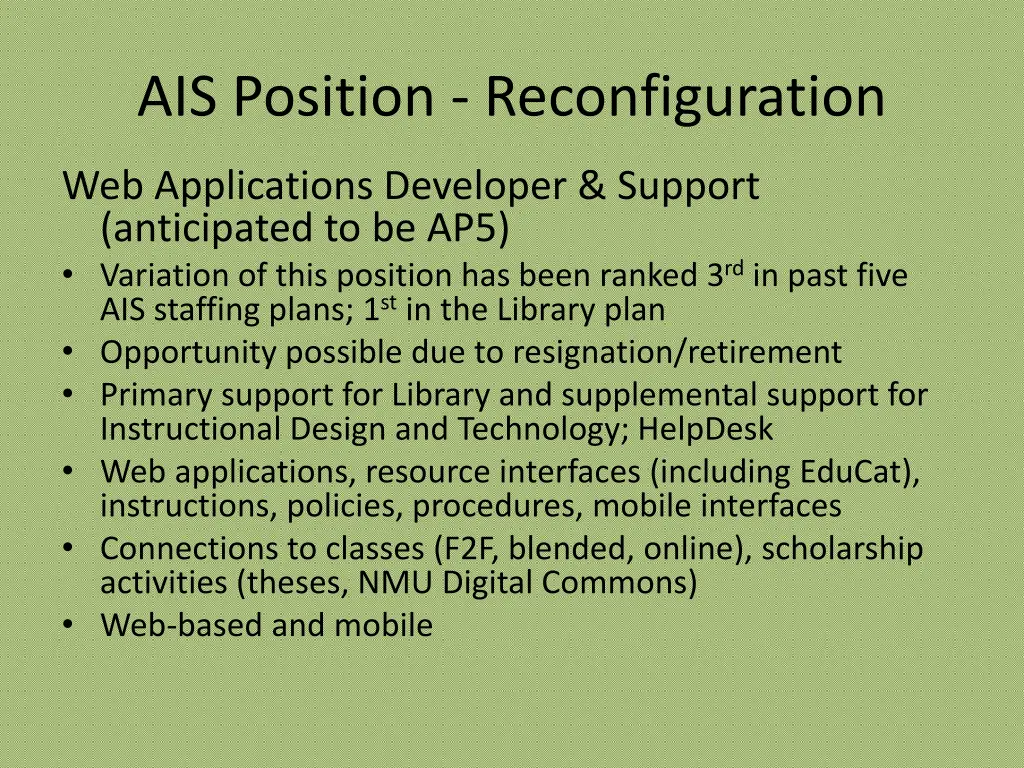ais position reconfiguration