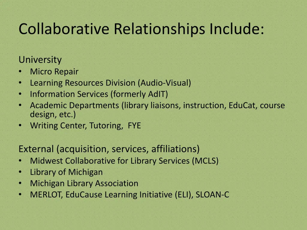 collaborative relationships include