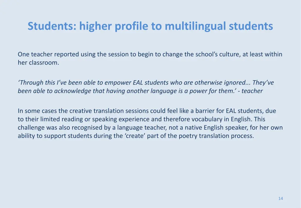 students higher profile to multilingual students 1