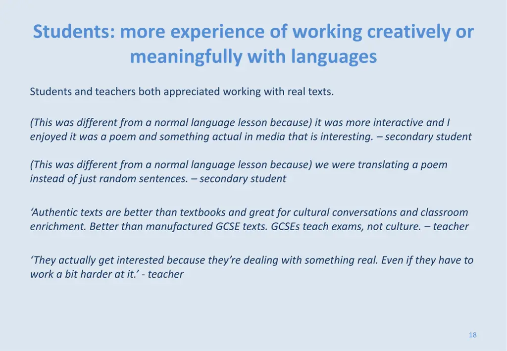 students more experience of working creatively 3