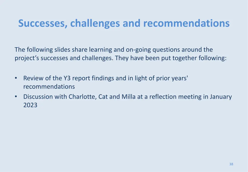 successes challenges and recommendations